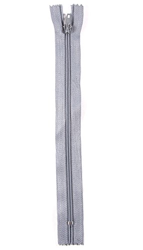 Trimz 15 cm Langer Grauer Einweg-Endanschlag-Reißverschluss mit 4 mm Zähnen x 1 Stück, Polyester, 38 cm von Trimz