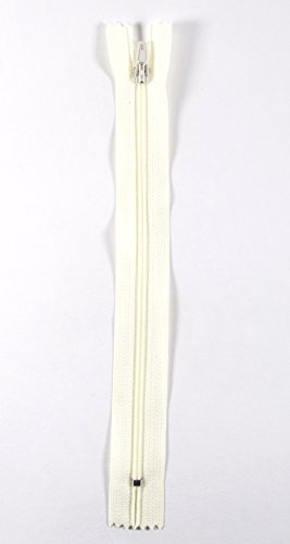 Trimz 20 cm Langer cremefarbener Einweg-Zipper mit 4 mm Zähnen, 1 Stück, Polyester, 46 von Trimz