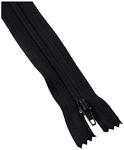 Trimz 35 cm Langer schwarzer Einwege-Endanschlag-Reißverschluss mit 4 mm Zähnen, 10 Stück, Polyester von Trimz