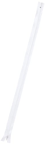 Trimz 50 cm Langer weißer Einweg-Endanschlag-Reißverschluss mit 4 mm Zähnen, 1 Stück, Polyester von Trimz