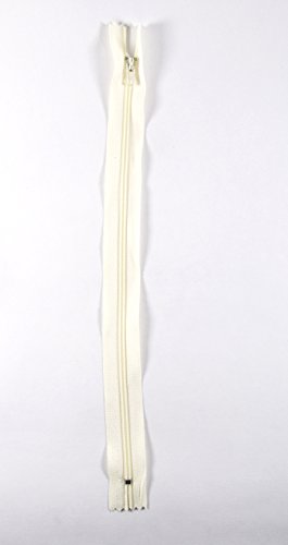 Trimz 60 cm (~ 58,4 cm) One Way Endstück Reißverschluss mit 4 mm Zähne 1 Stück, Polyester, Creme, 60 x 4 x 1 cm von Trimz