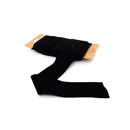 Trimz CC002W-50B5 Doppeltes Baumwollband mit Fischgrätenmuster, Baumwolle, Schwarz, 50mm x 5m Trimz CC002W-50B5 Doppeltes Baumwollband mit Fischgrätenmuster, Baumwolle, Schwarz, 50mm x 5m von Trimz