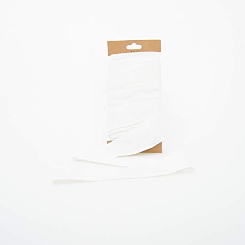 Trimz CC002W-50W5 Doppeltes Baumwollband mit Fischgrätenmuster, weiß, 50mm x 5m Trimz CC002W-50W5 Doppeltes Baumwollband mit Fischgrätenmuster, weiß, 50mm x 5m von Trimz