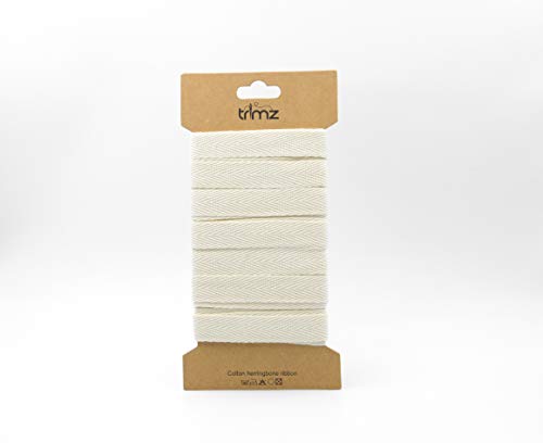 Trimz CC005-15N5 Baumwollband mit Fischgrätenmuster, Baumwolle, natur, 15mm x 5m, 5 Meter Trimz CC005-15N5 Baumwollband mit Fischgrätenmuster, Baumwolle, natur, 15mm x 5m, 5 Meter von Trimz
