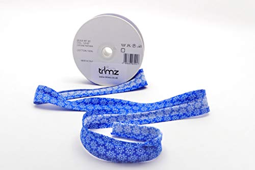 Trimz COL-12187 Schrägband, Baumwolle, weiß/blau, 25/5/5 mm von Trimz