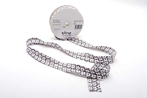 Trimz COL-12207 Schrägband, Baumwolle, weiß und grau, 25/5/5 mm von Trimz