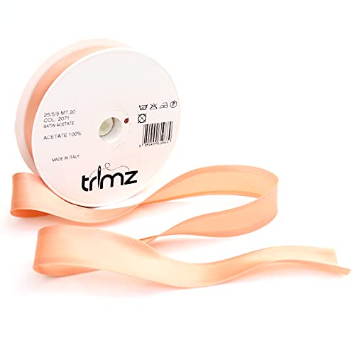 Trimz COL-2071 Schrägband, Satin-Acetat, rose gold, 25mm x 20m von Trimz