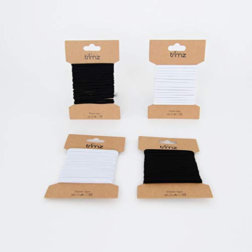Trimz Geflochtene elastische Schnur, Weiß & Schwarz, 20 m Trimz Geflochtene elastische Schnur, Weiß & Schwarz, 20 m von Trimz