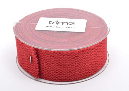 Baumwoll-Gurtband, 5 m x 40 mm, Dunkelrot von Trimz