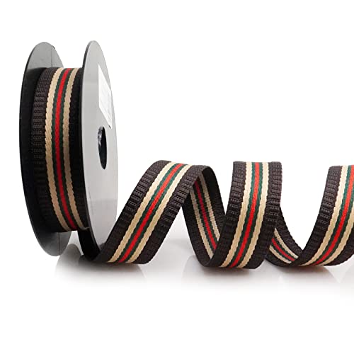 Trimz Gurtband, Dunkelbraun, Beige, Grün, Rot, 10 m x 30 mm Trimz Gurtband, Dunkelbraun, Beige, Grün, Rot, 10 m x 30 mm von Trimz