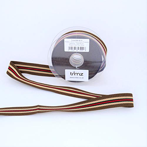Trimz Gurtband, Hellbraun, Beige, Grün, Rot, 10 m x 30 mm Trimz Gurtband, Hellbraun, Beige, Grün, Rot, 10 m x 30 mm von Trimz