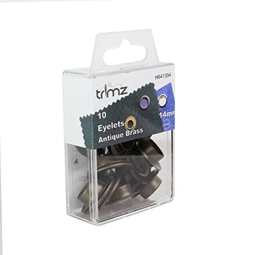 Trimz H641394 Ösen, Metall, messing antik-optik, 14 mm, 10 Piece von Trimz