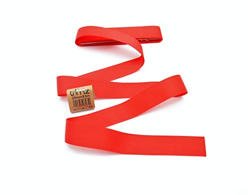 Trimz PG250RED253W Ripsband, rot, 25mm x 3m, 3 Meter von Trimz