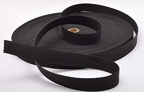 Trimz PP Web-25-Blk-10m Gurtband, Polypropylen, Schwarz, 25mm x 10m, 10 Meter von Trimz