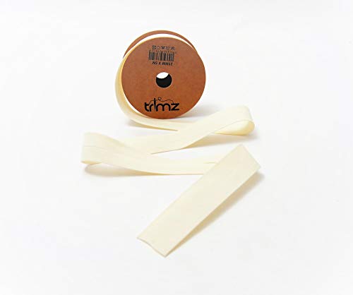 Trimz TCIVY255 Schrägband aus Baumwollmischgewebe, elfenbeinfarben, 25mm x 5m von Trimz