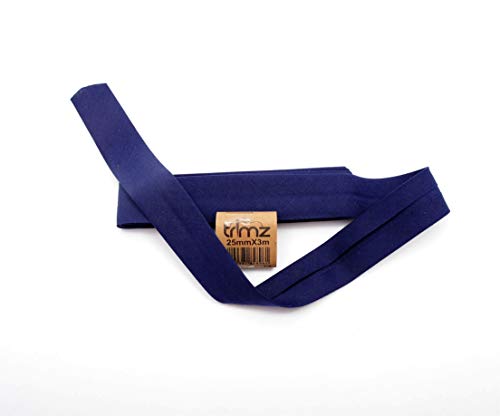 Trimz TCNAVY253 Schrägband aus Baumwollmischgewebe, navy, 25mm x 3m Trimz TCNAVY253 Schrägband aus Baumwollmischgewebe, navy, 25mm x 3m von Trimz
