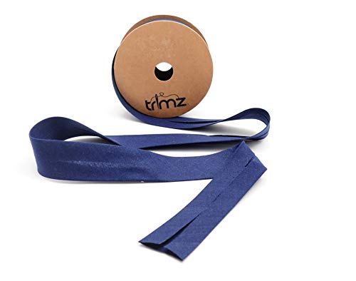 Trimz TCNAVY255 Schrägband aus Baumwolle, navy, 25mm x 5m von Trimz