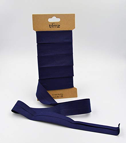Trimz TCNAVY255C Schrägband aus Polyester-Baumwolle, Polybaumwolle, navy, 25mm x 5m Trimz TCNAVY255C Schrägband aus Polyester-Baumwolle, Polybaumwolle, navy, 25mm x 5m von Trimz