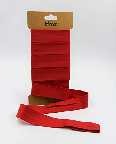 Trimz TCRED255C Schrägband aus Baumwollmischgewebe, rot, 25mm x 5m, 5 Meter Trimz TCRED255C Schrägband aus Baumwollmischgewebe, rot, 25mm x 5m, 5 Meter von Trimz