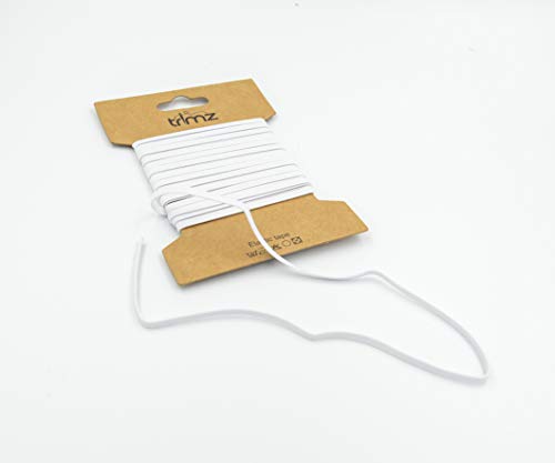 Trimz TSE3-5W Geflochtenes, flaches Gummiband, weiß, 3mm x 5m Trimz TSE3-5W Geflochtenes, flaches Gummiband, weiß, 3mm x 5m von Trimz