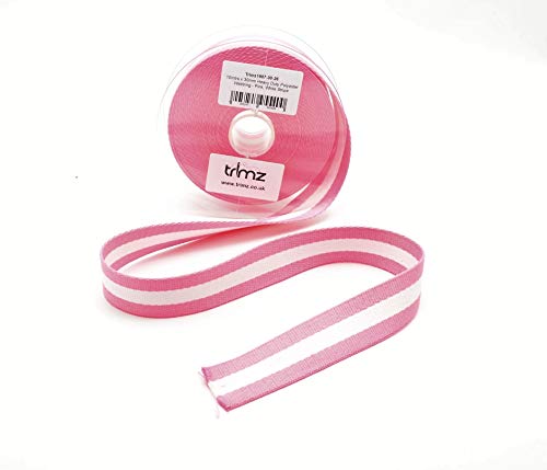 Trimz Trimz1907-30-26 Gurtband, pink/weiß, 10 mtrs x 30 mm von Trimz