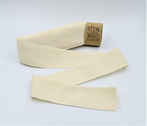 Trimz TrimzHB40W5 100% Baumwolle mit Fischgrätenmuster, natur, 40mm x 5m, 25 meter Trimz TrimzHB40W5 100% Baumwolle mit Fischgrätenmuster, natur, 40mm x 5m, 25 meter von Trimz