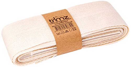 Trimz TrimzHB50W5 100% Baumwolle mit Fischgrätenmuster, natur, 50mm x 5m, 5 meter Trimz TrimzHB50W5 100% Baumwolle mit Fischgrätenmuster, natur, 50mm x 5m, 5 meter von Trimz