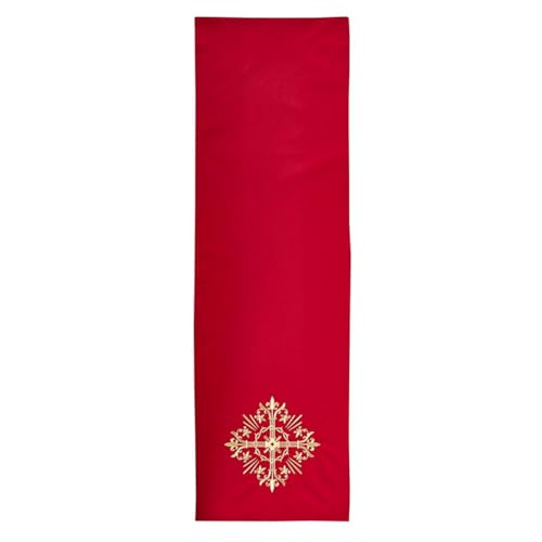 Trinity Church Supply Tischdecke, Motiv: Heiliges Dreifaltigkeitskreuz, christlich-katholische Kirche, Tischplatte, für drinnen und draußen, Party-Tischdecke, 40,6 x 132,2 cm, Rot von Trinity Church Supply