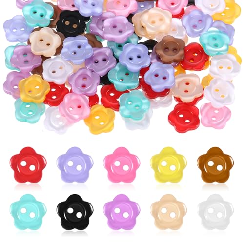 100 Stück 1,27 cm kleine Blumenknöpfe, 2 Löcher, Kunstharz, Nähknöpfe, Großpackung, bunt, Ersatzknöpfe zum Nähen, Basteln, Basteln, Dekorationen, Stricken, Bekleidungszubehör 100 Stück 1,27 cm kleine Blumenknöpfe, 2 Löcher, Kunstharz, Nähknöpfe, Großpackung, bunt, Ersatzknöpfe zum Nähen, Basteln, Basteln, Dekorationen, Stricken, Bekleidungszubehör von Trinkrittey