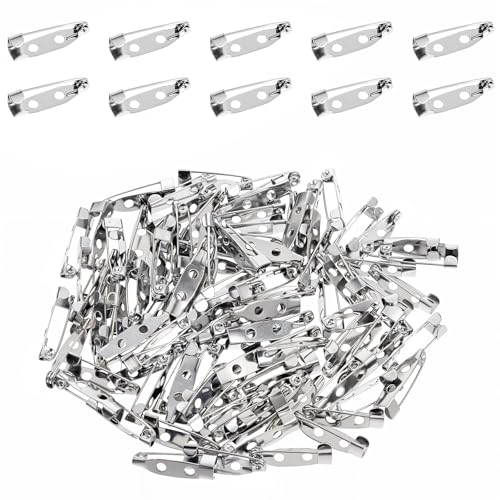 100 Stück Sicherheitsnadeln für Broschen Verschluss für Rückseite Metall Broschen Brooch Pins 20mm Silver Sicherheitsnadel Safety Pins für Abzeichen, Corsagen, Schmuckherstellung DIY 100 Stück Sicherheitsnadeln für Broschen Verschluss für Rückseite Metall Broschen Brooch Pins 20mm Silver Sicherheitsnadel Safety Pins für Abzeichen, Corsagen, Schmuckherstellung DIY von Trinkrittey