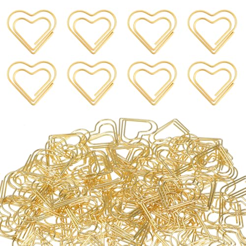 100 Stück goldene Herz-Büroklammern, klein, niedlich, Liebesform, Edelstahl, Metall, Lesezeichen, Mini-Herz-Clips für Frauen, Papier, Dokumente, Notizen, Sortieren, Hochzeitsdekoration, Basteln 100 Stück goldene Herz-Büroklammern, klein, niedlich, Liebesform, Edelstahl, Metall, Lesezeichen, Mini-Herz-Clips für Frauen, Papier, Dokumente, Notizen, Sortieren, Hochzeitsdekoration, Basteln von Trinkrittey