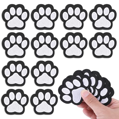12 Stück Pfotenabdruck-Flicken selbstklebend Katze Hund Haustier Fußabdruck Patches Nähen auf Stickerei Applikation Patch Abzeichen Abzeichen Schwarz Weiß Pfotenaufkleber Patches für Kleidung Jacke 12 Stück Pfotenabdruck-Flicken selbstklebend Katze Hund Haustier Fußabdruck Patches Nähen auf Stickerei Applikation Patch Abzeichen Abzeichen Schwarz Weiß Pfotenaufkleber Patches für Kleidung Jacke von Trinkrittey