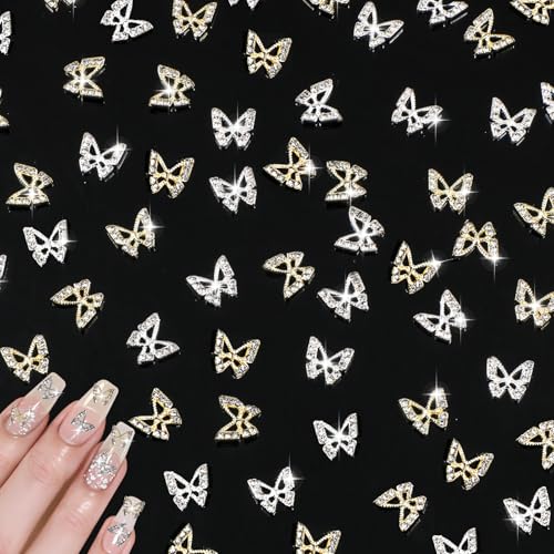 40 Stück Nail Charms Schmetterlings Strasssteine Nägel Schmetterling Nagel Charms Schmetterlings Nagel Kunst Anhänger Metall Nail Art Dekorations Nageledelsteine Nagelschmuck für DIY 40 Stück Nail Charms Schmetterlings Strasssteine Nägel Schmetterling Nagel Charms Schmetterlings Nagel Kunst Anhänger Metall Nail Art Dekorations Nageledelsteine Nagelschmuck für DIY von Trinkrittey