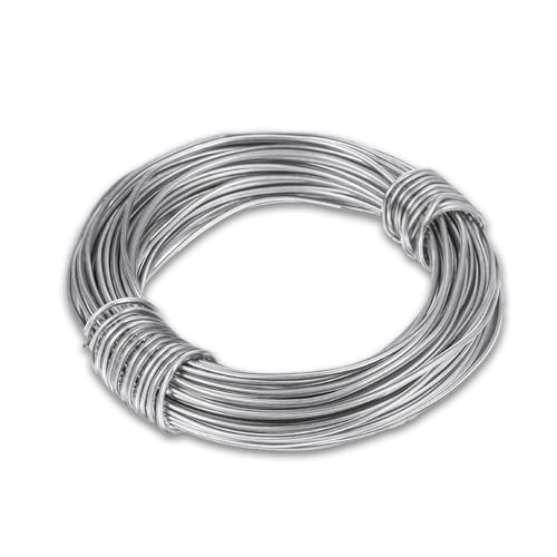 Basteldraht 1.5mm×20m Aluminium Schmuckdraht DIY Draht Zum Basteln Silberdraht Aluminium Handwerk Draht Leicht Formbar für Basteln und Schmuck Herstellung von Trinkrittey