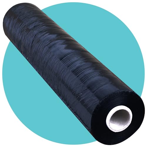 Triplast Schrumpffolie für Paletten, dehnbar, 400 mm x 250 m, schwarz von Triplast