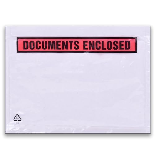 Triplast Umschläge mit der Aufschrift "Documents Enclosed", 225 x 165 mm, Uni, DIN A5, 100 Stück Triplast Umschläge mit der Aufschrift "Documents Enclosed", 225 x 165 mm, Uni, DIN A5, 100 Stück von Triplast