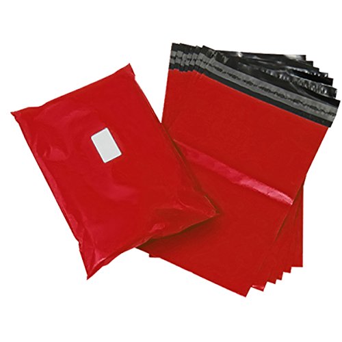 triplast 10 x 35,6 cm Kunststoff Versandtaschen Tasche – Rot (1000 Stück) von Triplast
