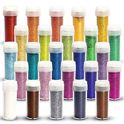 Feiner Glitzer 25 x 10g (250g) | Glitter Set | Glitzerpulver | Pulver-Glitzer Basteln - Fasching - Deko usw von Tritart