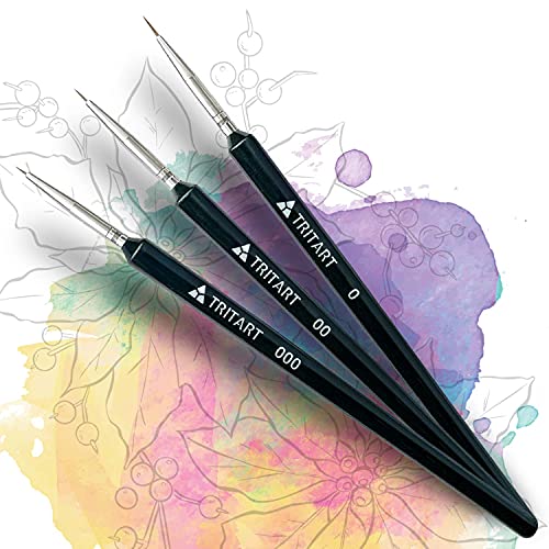 TRITART Pinsel für Acrylfarbe fein - 3-er Pinselset zum Malen - Feine Malpinsel für Aquarell Acryl & Öl geeignet - Künstlerpinsel für Malen nach Zahlen 3er Set TRITART Pinsel für Acrylfarbe fein - 3-er Pinselset zum Malen - Feine Malpinsel für Aquarell Acryl & Öl geeignet - Künstlerpinsel für Malen nach Zahlen 3er Set von Tritart