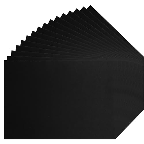 Tritart Bastelpapier schwarz A3 300g/m² - 60 Blatt festes Papier - schwarzes Papier voll durchgefärbt - Stabil zum Basteln - schwarzes Druckerpapier von Tritart