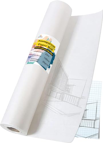 Tritart Transparentpapier Rolle 100cm x 25m 50g/m - Skizzenpapier, Schnittmusterpapier, Transparentes Architektenpapier - Professionelles Pauspapier & Tracing Paper Tritart Transparentpapier Rolle 100cm x 25m 50g/m - Skizzenpapier, Schnittmusterpapier, Transparentes Architektenpapier - Professionelles Pauspapier & Tracing Paper von Tritart