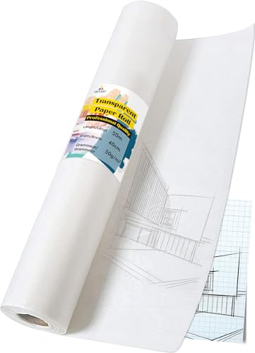 Tritart Transparentpapier Rolle 40cm x 50m 50g/m | Skizzenpapier Rolle | Schnittmusterpapier Rolle | Transparentes Architektenpapier | Pauspapier, Tracing Paper 1 von Tritart