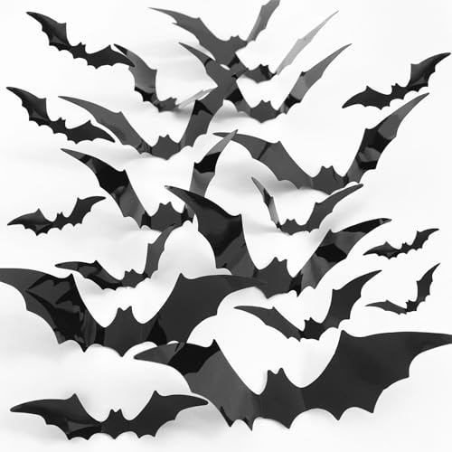 120 Stück Halloween Fledermaus Deko, 3D Fledermaus Aufkleber für Indoor Outdoor Home Decor DIY Wandaufkleber Badezimmer Fenster Tür Halloween Deko 120 Stück Halloween Fledermaus Deko, 3D Fledermaus Aufkleber für Indoor Outdoor Home Decor DIY Wandaufkleber Badezimmer Fenster Tür Halloween Deko von Trivunpis
