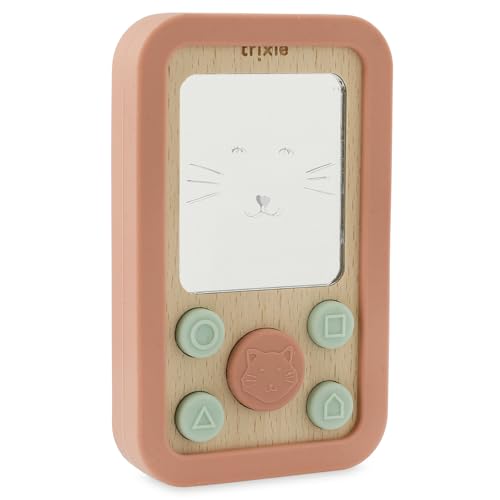 Trixie Babytelefon aus Holz aus Silikon, Motiv: Mrs. Cat | weiches und langlebiges Spielzeug zum Spielen | sicheres Silikon & natürliches Holz | sensorisches Spielzeug für Babys & Kleinkinder | Trixie Babytelefon aus Holz aus Silikon, Motiv: Mrs. Cat | weiches und langlebiges Spielzeug zum Spielen | sicheres Silikon & natürliches Holz | sensorisches Spielzeug für Babys & Kleinkinder | von Trixie