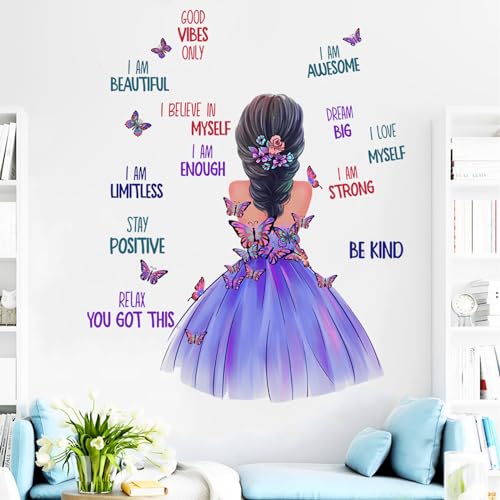 Schmetterling Mädchen Wandtattoo Inspirierendem Zitat Fee Wandsticker Bunte Schmetterling Wandaufkleberr für Mädchen Babyzimmer Wohnzimmer Schlafzimmer Kinderzimmer Hause Wanddekoration Schmetterling Mädchen Wandtattoo Inspirierendem Zitat Fee Wandsticker Bunte Schmetterling Wandaufkleberr für Mädchen Babyzimmer Wohnzimmer Schlafzimmer Kinderzimmer Hause Wanddekoration von Trlyane