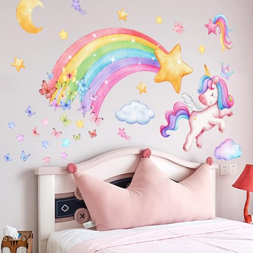 Wandtattoo Kinderzimmer Mädchen Wandtattoo Regenbogen Wandaufkleber Einhorn Schmetterling Wandsticker Wanddeko für Mädchen Kinderzimmer Schlafzimmer Wohnzimmer Wandtattoo Kinderzimmer Mädchen Wandtattoo Regenbogen Wandaufkleber Einhorn Schmetterling Wandsticker Wanddeko für Mädchen Kinderzimmer Schlafzimmer Wohnzimmer von Trlyane