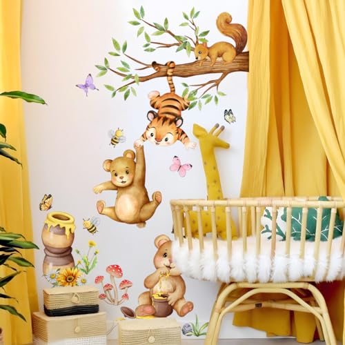 Wandtattoo Kinderzimmer Wandsticker Dschungel Tiere Kleiner Bär Kleiner Tiger Wandaufkleber Wandsticker Kinderzimmer Babyzimmer Schlafzimmer Wanddeko Wandtattoo Kinderzimmer Wandsticker Dschungel Tiere Kleiner Bär Kleiner Tiger Wandaufkleber Wandsticker Kinderzimmer Babyzimmer Schlafzimmer Wanddeko von Trlyane