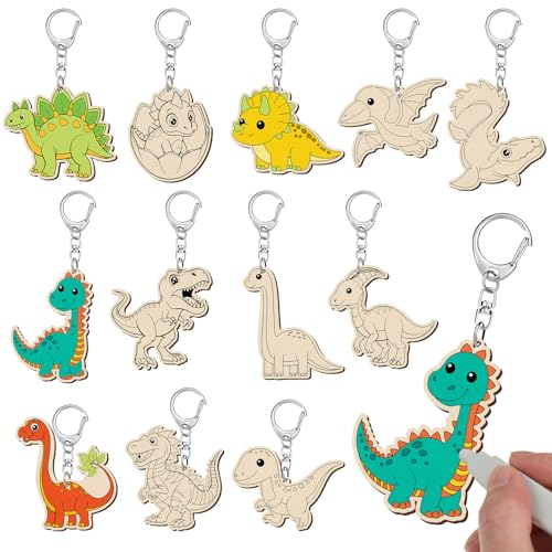 Trnayi Unlackierte Dinosaurier-Schlüsselanhänger aus Holz, zum Ausmalen, unlackiert, Holzhandwerk, blanko, Holzmalerei, Basteln, für Geburtstag, Zuhause, Aktivitäten, Kunstprojekte, Dekoration, 36 Trnayi Unlackierte Dinosaurier-Schlüsselanhänger aus Holz, zum Ausmalen, unlackiert, Holzhandwerk, blanko, Holzmalerei, Basteln, für Geburtstag, Zuhause, Aktivitäten, Kunstprojekte, Dekoration, 36 von Trnayi