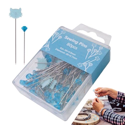 Trochate Stecknadeln - 80 Stück Satin Stecknadeln - Für Basteln Nähen Knöpfe Annähen Reißverschlüsse Einsetzen Schmuck Dekoration Handnähen Schneiderei Trochate Stecknadeln - 80 Stück Satin Stecknadeln - Für Basteln Nähen Knöpfe Annähen Reißverschlüsse Einsetzen Schmuck Dekoration Handnähen Schneiderei von Trochate