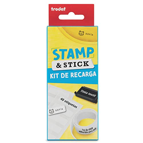 Trodat Stamp and Stick Nachfüll-Set mit 40 wasserdichten Etiketten, 1 m Klebeband und 1 Patrone Textiltinte schwarz Trodat Stamp and Stick Nachfüll-Set mit 40 wasserdichten Etiketten, 1 m Klebeband und 1 Patrone Textiltinte schwarz von Trodat